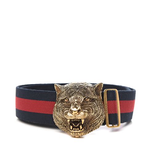 gucci feline buckle web belt|gucci buckle belt.